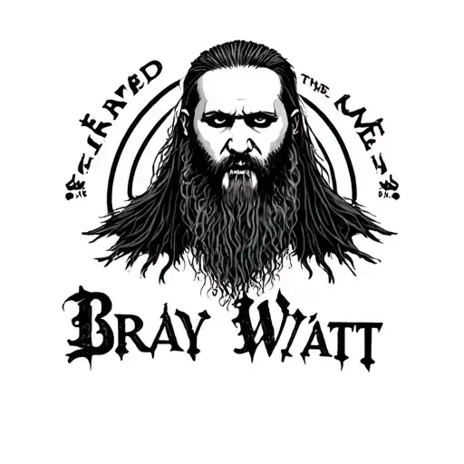 Bray Wyatt tattoo black white vintage dark horror tattoo design idea