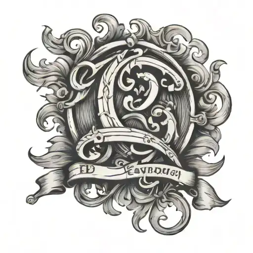 the word Евангелион in an old font tattoo design idea