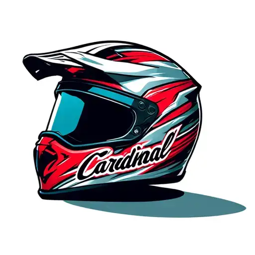 cardinal motorsports racing helmet tattoo design idea