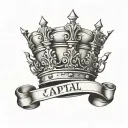Simple Capital J with Kings Crown tattoo design idea