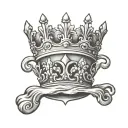 Simple Capital J with Kings Crown tattoo design idea