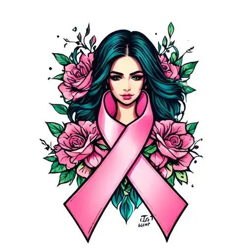 breast cancer awareness tattoo design idea