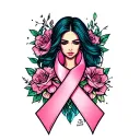 breast cancer awareness tattoo design idea