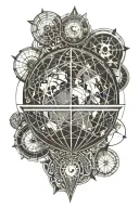 globe surrounded travel tattoo design idea