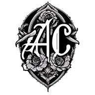 "AC" initials intertwined twins representing the Gemini tattoo design idea