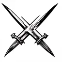 Broken double edge sword tattoo design idea
