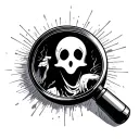 Magnifying glas with a ghost inside  tattoo design idea