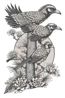 saguaro and roadrunner Arizona desert tattoo design idea