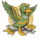 Oregon duck flying tattoo design idea