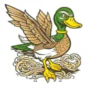 Oregon duck flying tattoo design idea