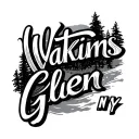 numerical degrees, latitude and longitude for Watkins glen, NY in an interesting font tattoo design idea