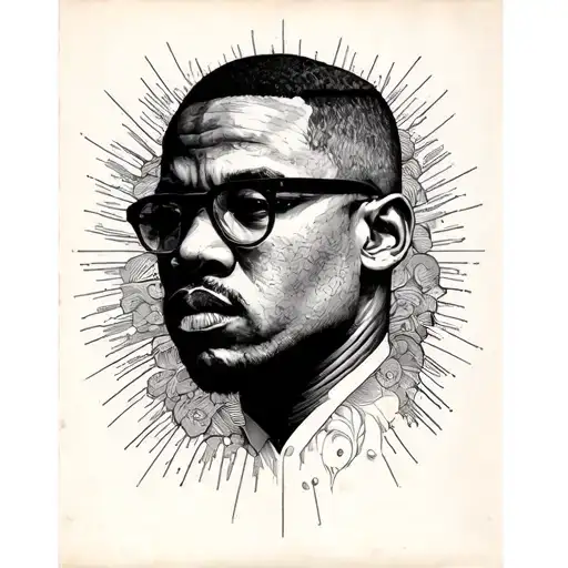 malcom x tattoo design idea