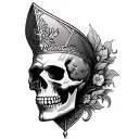 bishop skull irish tattoo design idea