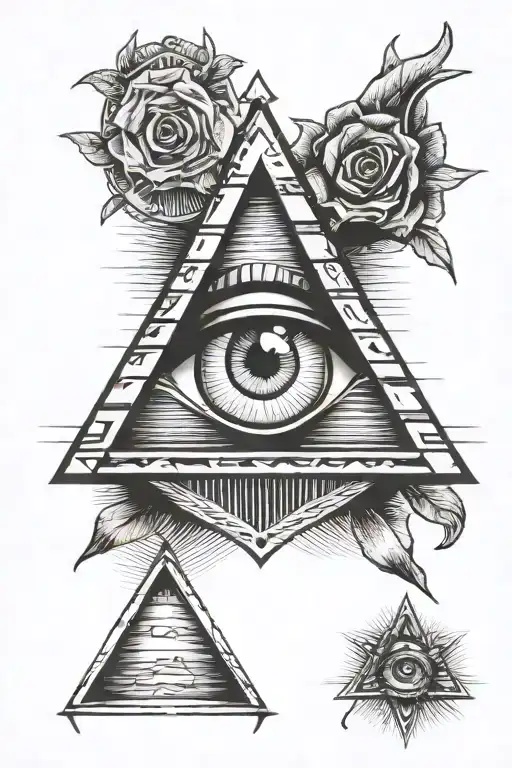 eyeball in pyramid  tattoo design idea