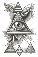 eyeball in pyramid  tattoo design idea
