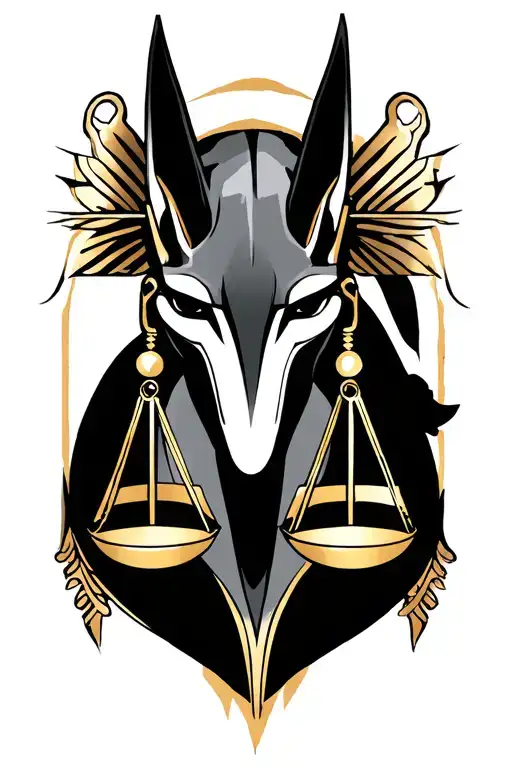 Anubis Tattoo with Libra Scales tattoo design idea