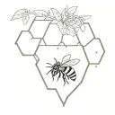 Cute bee hive tattoo design idea
