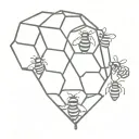 Cute bee hive tattoo design idea