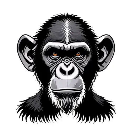 chimp warrior design tattoo design idea