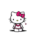 A hello kitty with a seated posse tattoo design idea