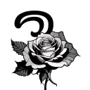 rose with the number 3 tattoo design idea