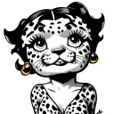 Betty boop cheetah print tattoo design idea