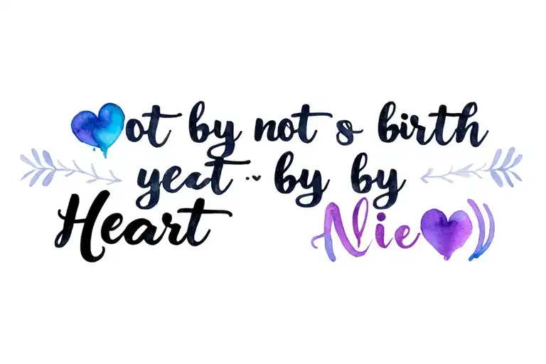 "♡ Not by birth yet by Heart ♡" Aunt And Niece tattoo design idea