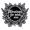 "Blessings for mine" Leterin tattoo design idea