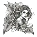 tattoo representing escaping an abuser and childhood trauma as a girl tattoo design idea
