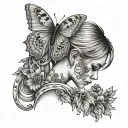 tattoo representing escaping an abuser and childhood trauma as a girl tattoo design idea