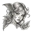 tattoo representing escaping an abuser and childhood trauma as a girl tattoo design idea