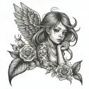 tattoo representing escaping an abuser and childhood trauma as a girl tattoo design idea