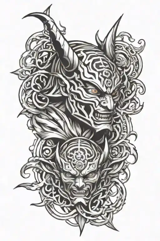 Jujitsu Kasien Sukuna Eye and Demon Slayer Douma Eye tattoo design idea