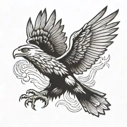 Serbian eagle soaring tattoo design idea