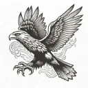 Serbian eagle soaring tattoo design idea
