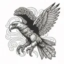 Serbian eagle soaring tattoo design idea