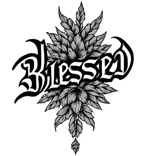 Blessed Spelt out With tattoo design idea