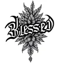 Blessed Spelt out With tattoo design idea