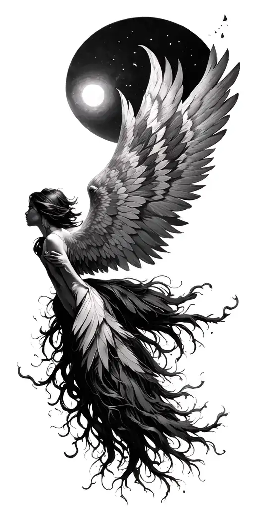 I'll rip my roots up from the ground, With wings of feathers, string and wax,I'll fly towards the sun'Til they melt from tattoo design idea