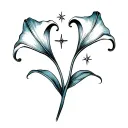 Calla lilies and stars tattoo design idea