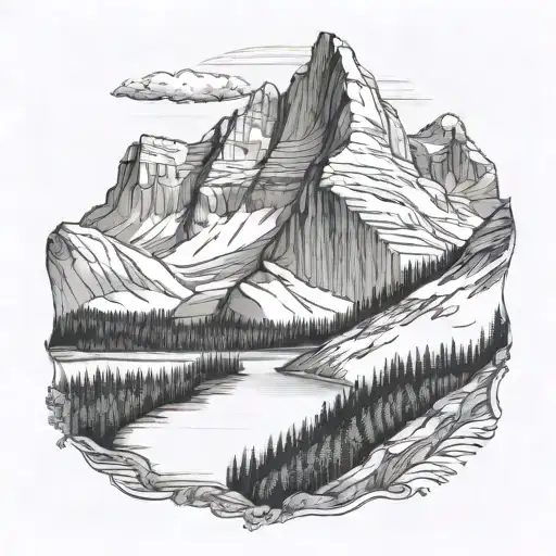Mount Grinnell in Glacier National Park tattoo design idea