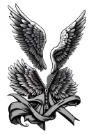 angel wings in a zipper tattoo design idea