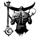 I want from One Piece, Law’s back tattoo but make it look intimidating and realistic. Show me what it’ll look like in re tattoo design idea