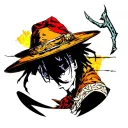 I want from One Piece, Law’s back tattoo but make it look intimidating and realistic. Show me what it’ll look like in re tattoo design idea