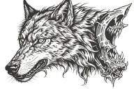 fenrir wolf tattoo design idea