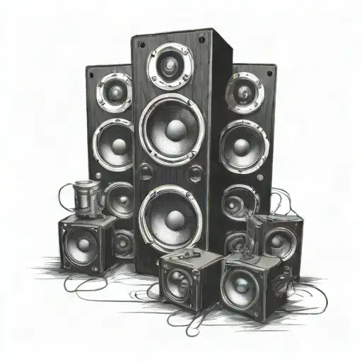 speakers soundsystem tattoo design idea