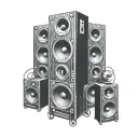 speakers soundsystem tattoo design idea