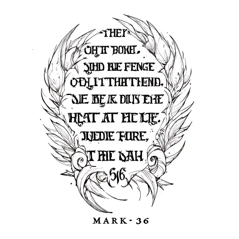 Mark 8:36 bible verse tattoo design idea
