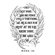 Mark 8:36 bible verse tattoo design idea