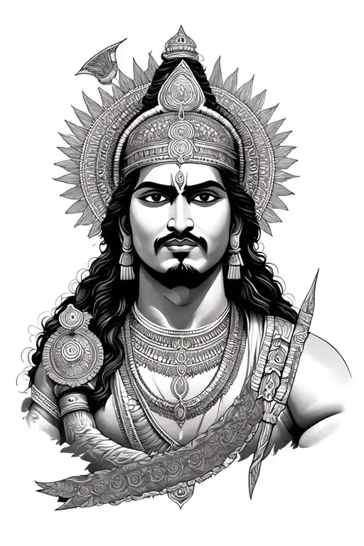 Mahabharat concept full tattoo design idea